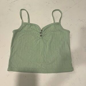 Topshop Pale Green Cropped Tank Top